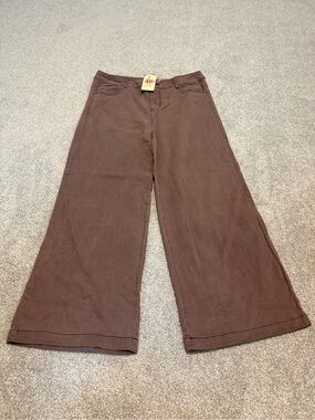 Entro Wide Leg Brown Pants